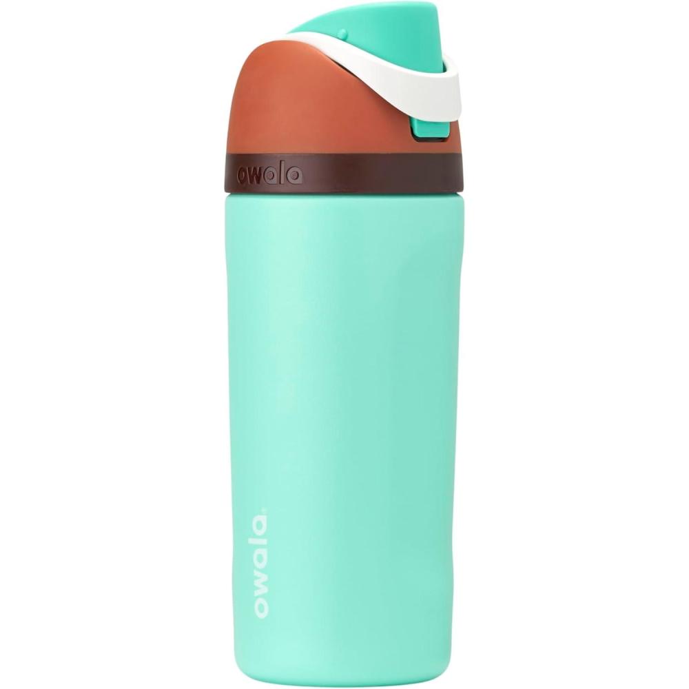 imageOwala FreeSip Insulated Stainless Steel Water Bottle with Straw BPAFree Sports Water Bottle Great for Travel 32 Oz Black CherryMint Chocolate