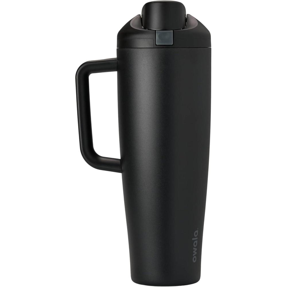 imageOwala FreeSip Tumbler Insulated Stainless Steel Water Bottle with Builtin Straw and Side Handle For Travel Work School and Sports 40oz BPA Free Leak Proof Foggy TideVery Very Dark