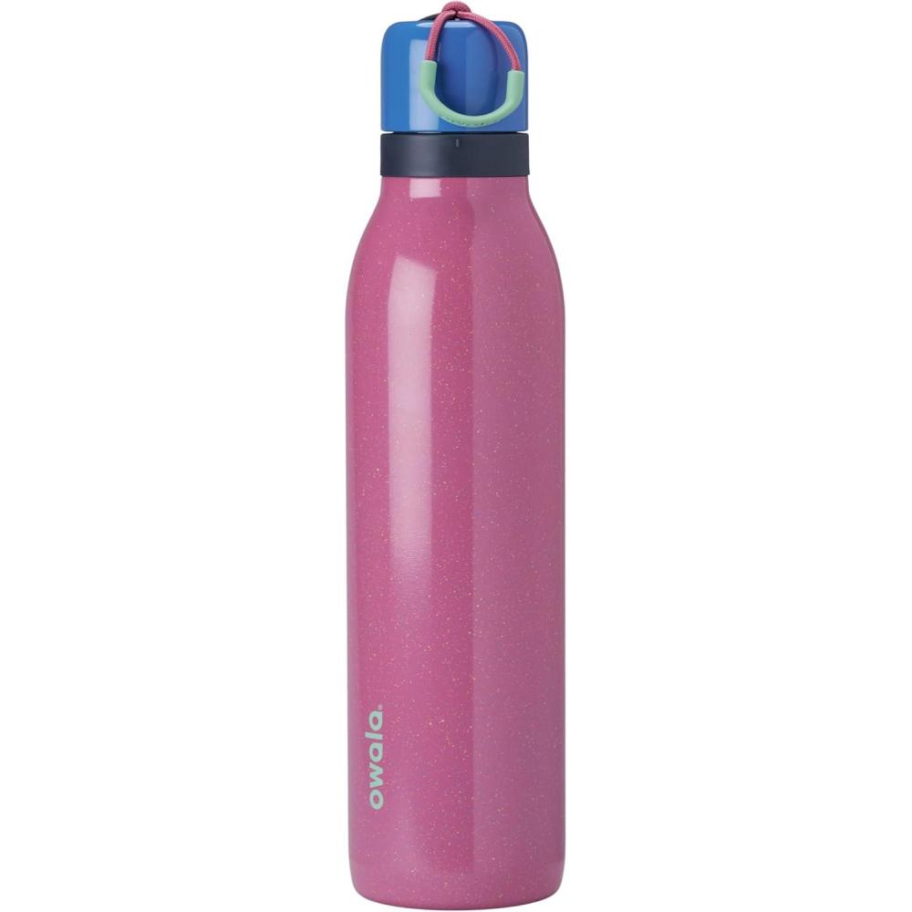 imageOwala FreeSip Twist Insulated Stainless Steel Water Bottle with Straw for Sports and Travel BPAFree 24oz In BloomBubble Gum