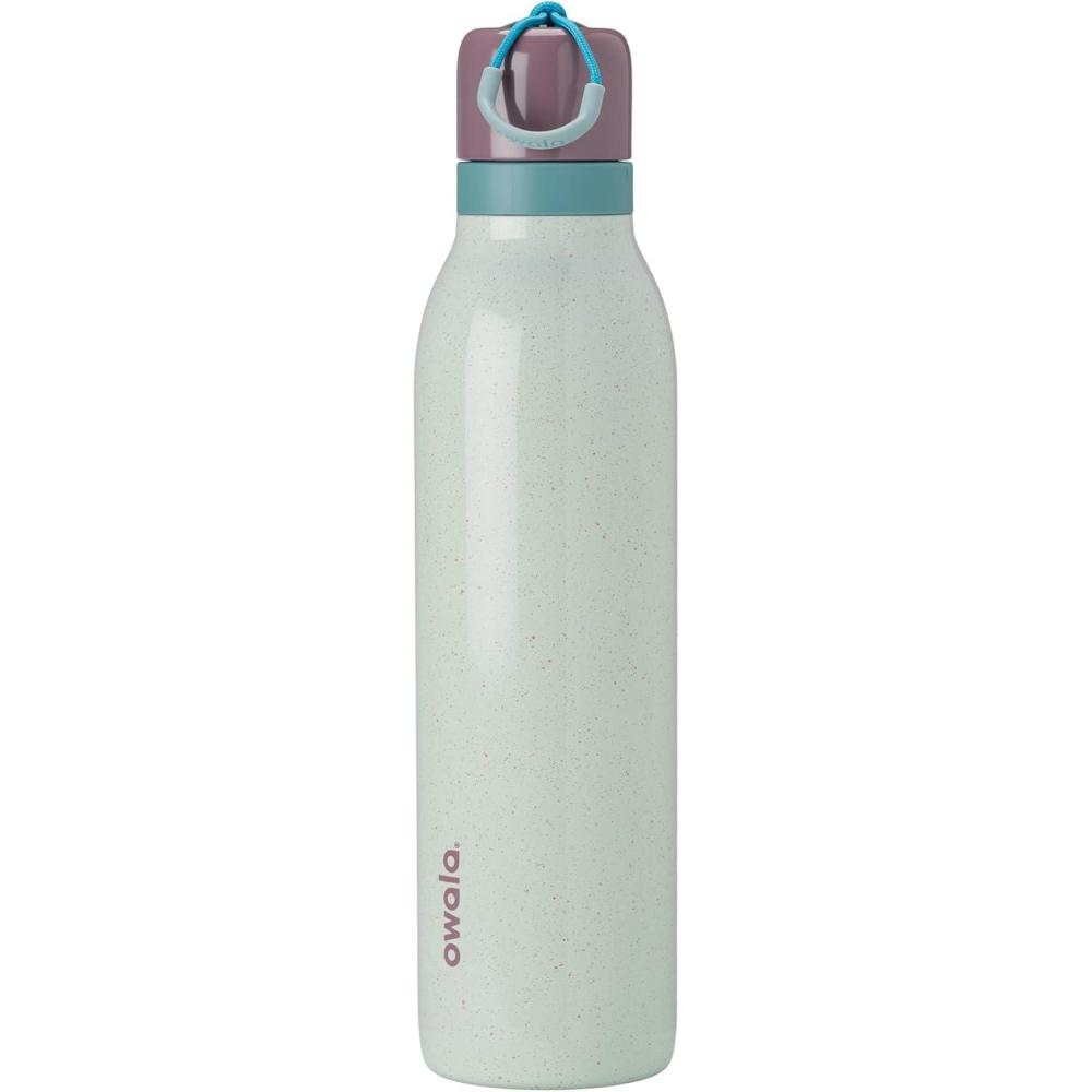 imageOwala FreeSip Twist Insulated Stainless Steel Water Bottle with Straw for Sports and Travel BPAFree 24oz In BloomConfetti