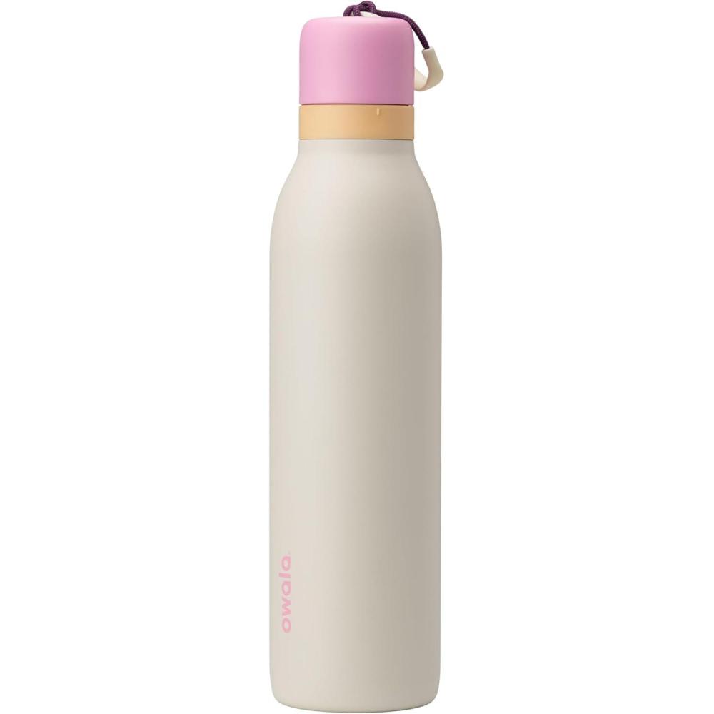 imageOwala FreeSip Twist Insulated Stainless Steel Water Bottle with Straw for Sports and Travel BPAFree 24oz In BloomDaybreak