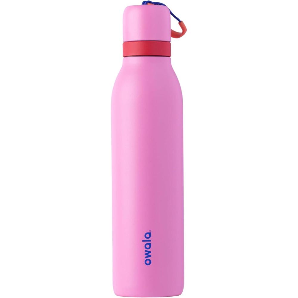 imageOwala FreeSip Twist Insulated Stainless Steel Water Bottle with Straw for Sports and Travel BPAFree 24oz In BloomFruit Punch
