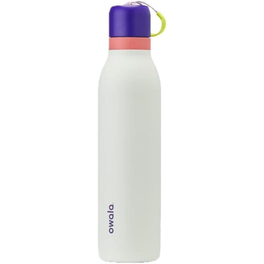 imageOwala FreeSip Twist Insulated Stainless Steel Water Bottle with Straw for Sports and Travel BPAFree 24oz In BloomMinty Horizon