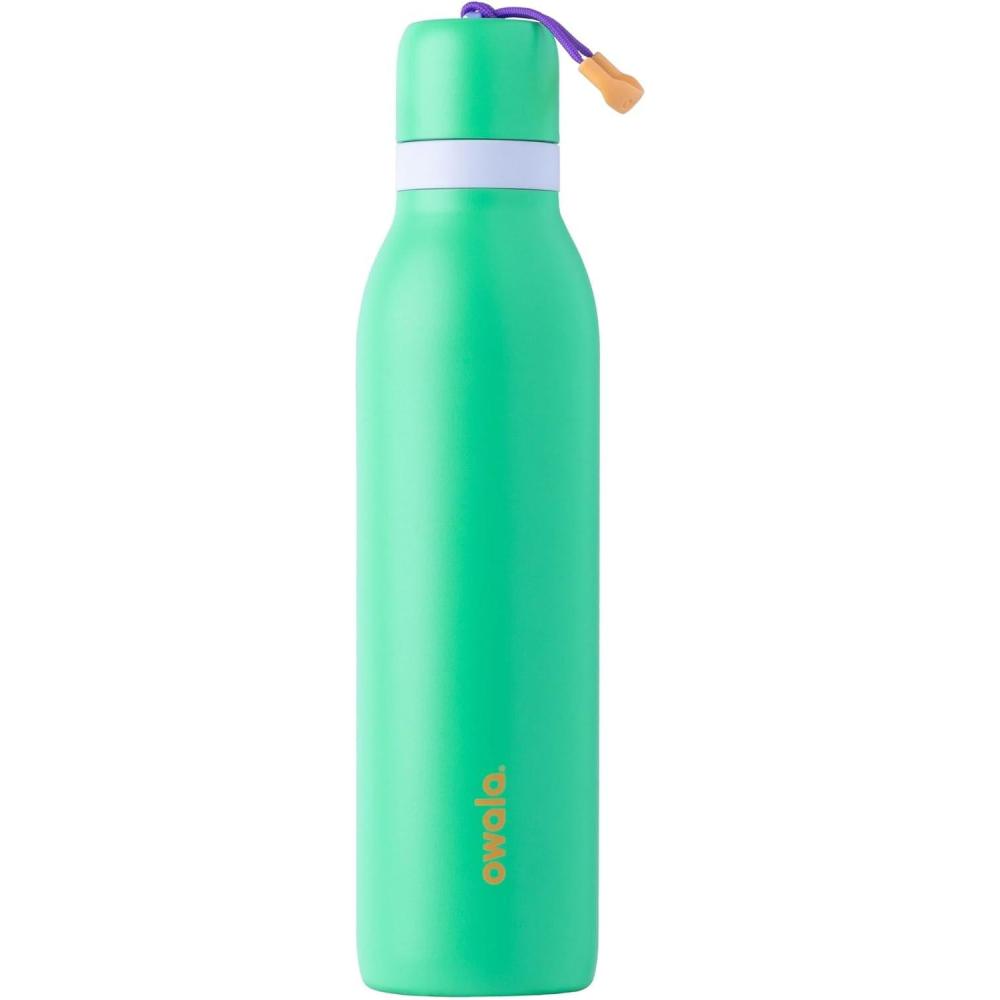 imageOwala FreeSip Twist Insulated Stainless Steel Water Bottle with Straw for Sports and Travel BPAFree 24oz In BloomSweet Pea