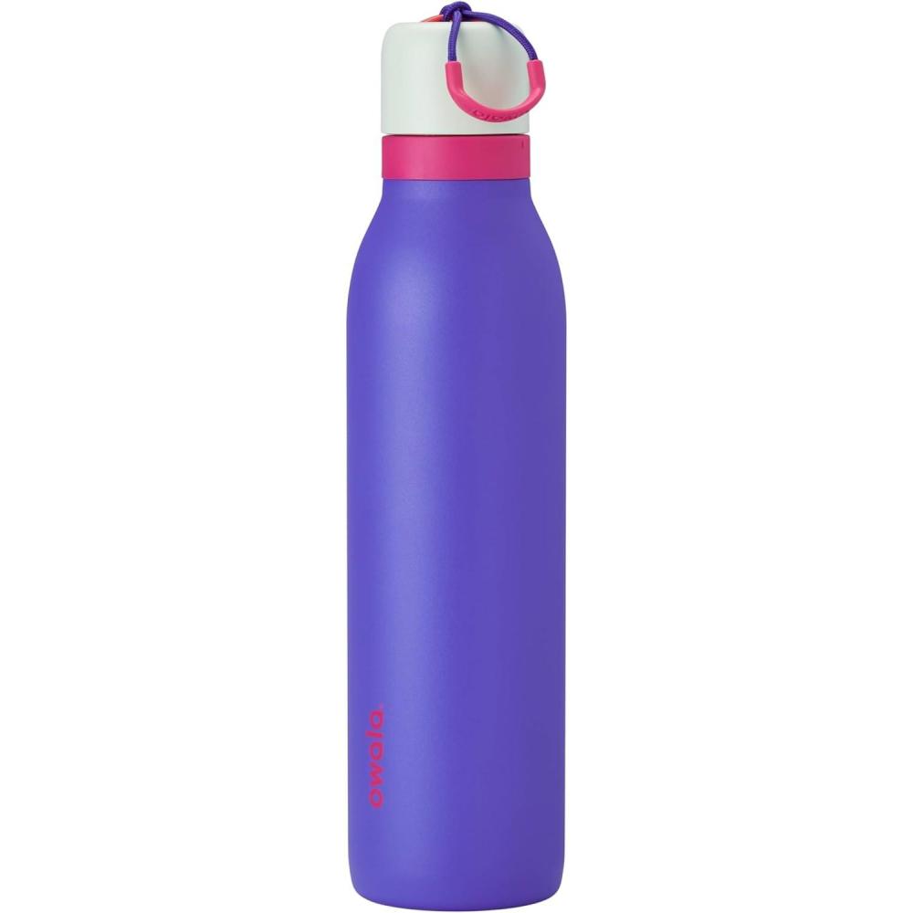 imageOwala FreeSip Twist Insulated Stainless Steel Water Bottle with Straw for Sports and Travel BPAFree 24oz In BloomTeen Spirit