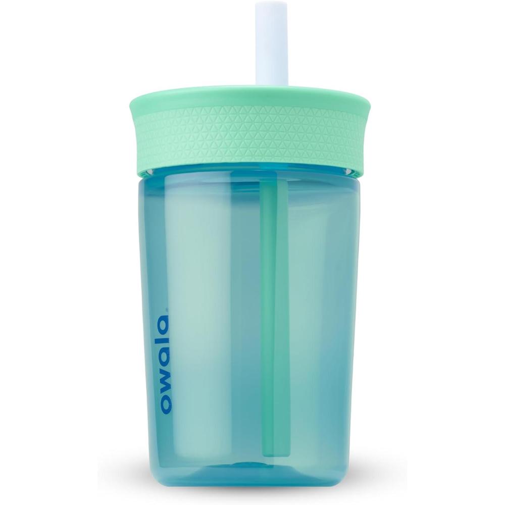 imageOwala Kids Insulation BPAFree Plastic Tumbler with Spill Resistant Flexible Straw Easy to Clean Kids Water Bottle Great for Travel Dishwasher Safe 15 Oz Orange and Peach WatermelonThe Blues