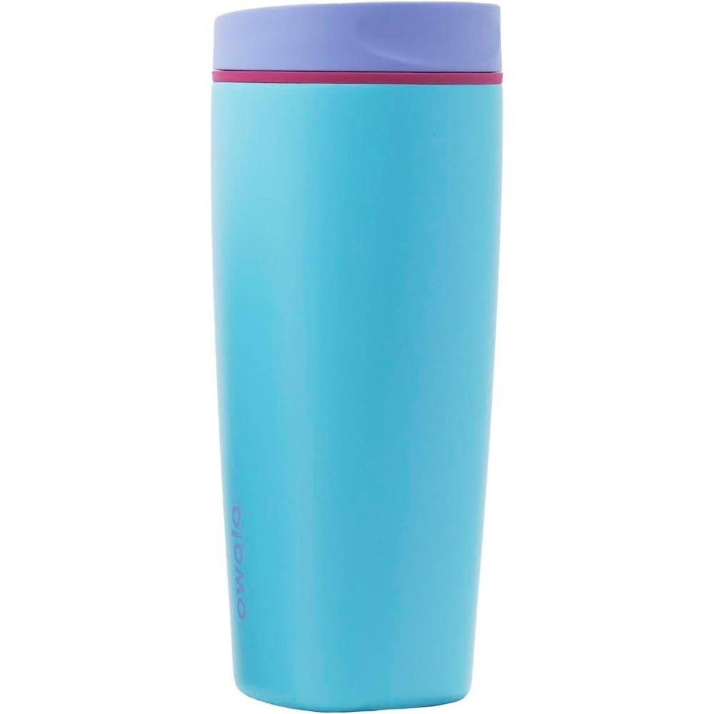 imageOwala SmoothSip Slider Stainless Steel Insulated Travel Mug 100 Leak Proof For Hot and Cold Drinks Travel Friendly with Sliding Lock Lid 24 oz BPA Free Leak Proof PinkTan DaybreakIn Bloom