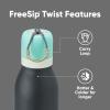 Owala 24-oz FreeSip Twist Insulated Stainless Steel Water Bottle and 2-in-1 Bottle Brush Cleaner Set, Blue
