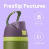 Owala Disney Princess FreeSip Insulated Stainless Steel Water Bottle with Straw for Sports and Travel, BPA-Free Sports Water Bottle, 24 oz, Tiana(Hulk)