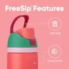 Owala FreeSip Insulated Stainless Steel Water Bottle with Straw, BPA-Free Sports Water Bottle, Great for Travel, 32 Oz, Black Cherry(Strawberry Field)