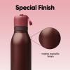 Owala FreeSip Twist Insulated Stainless Steel Water Bottle with Straw for Sports and Travel, BPA-Free, 24-oz, In Bloom(Black Cherry)