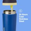 Owala Kids Flip Insulated Stainless-Steel Water Bottle with Straw and Locking Lid, 14-Ounce, Orange/Yellow (Misty Horizon)(Navy & Blue)
