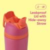 Owala Kids Flip Insulated Stainless-Steel Water Bottle with Straw and Locking Lid, 14-Ounce, Orange/Yellow (Misty Horizon)(Pink)