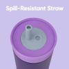 Owala Kids Insulation Stainless Steel Tumbler with Spill Resistant Flexible Straw, Easy to Clean, Kids Water Bottle, Great for Travel, Dishwasher Safe, 12 Oz, Peach and Yellow (Picnic)(Purple)