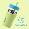 Owala Kids Insulation Stainless Steel Tumbler with Spill Resistant Flexible Straw, Easy to Clean, Kids Water Bottle, Great for Travel, Dishwasher Safe, 12 Oz, Peach and Yellow (Picnic)(Blue and Light Green)