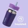 Owala Kids Insulation Stainless Steel Tumbler with Spill Resistant Flexible Straw, Easy to Clean, Kids Water Bottle, Great for Travel, Dishwasher Safe, 12 Oz, Peach and Yellow (Picnic)(Purple)