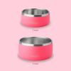Owala Pet Bowl – Durable Stainless Steel, Food and Water Bowl for Dogs, Cats, and All Pets, Non-Slip Base, 24oz, White (Shy Marshmallow)(Hyper Flamingo)