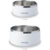 Owala Pet Bowl – Durable Stainless Steel, Food and Water Bowl for Dogs, Cats, and All Pets, Non-Slip Base, 24oz, White (Shy Marshmallow)(Shy Marshmallow)