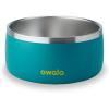 Owala Pet Bowl – Durable Stainless Steel, Food and Water Bowl for Dogs, Cats, and All Pets, Non-Slip Base, 24oz, White (Shy Marshmallow)(Turquoise & Caicos)