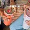 Owala SmoothSip Slider Stainless Steel Insulated Travel Mug, 100% Leak Proof, For Hot and Cold Drinks, Travel Friendly with Sliding Lock Lid, 24 oz, BPA Free, Leak Proof, Pink/Tan (Daybreak)(High Dive)