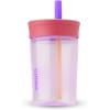 Owala Kids Insulation BPA-Free Plastic Tumbler with Spill Resistant Flexible Straw, Easy to Clean, Kids Water Bottle, Great for Travel, Dishwasher Safe, 15 Oz, Orange and Peach (Watermelon)(Lilac Rocket)