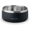 Owala Pet Bowl – Durable Stainless Steel, Food and Water Bowl for Dogs, Cats, and All Pets, Non-Slip Base, 24oz, White (Shy Marshmallow)(Very  Very Dark)