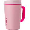 Owala SmoothSip Slider Stainless Steel Insulated Travel Mug, 100% Leak Proof, For Hot and Cold Drinks, Travel Friendly with Sliding Lock Lid, 24 oz, BPA Free, Leak Proof, Pink/Tan (Daybreak)(Pucker Up)