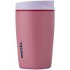 Owala SmoothSip Slider Stainless Steel Insulated Travel Mug, 100% Leak Proof, For Hot and Cold Drinks, Travel Friendly with Sliding Lock Lid, 24 oz, BPA Free, Leak Proof, Pink/Tan (Daybreak)(Crochet Queen)