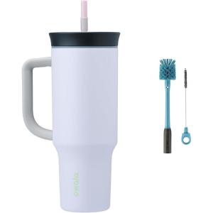 Owala Stainless Steel Triple Layer Insulated Travel Tumbler with Spill Resistant Lid & 2-in-1 Water Bottle Brush Cleaner and Water Bottle Straw Cleaner Brush(Bunny Hop)