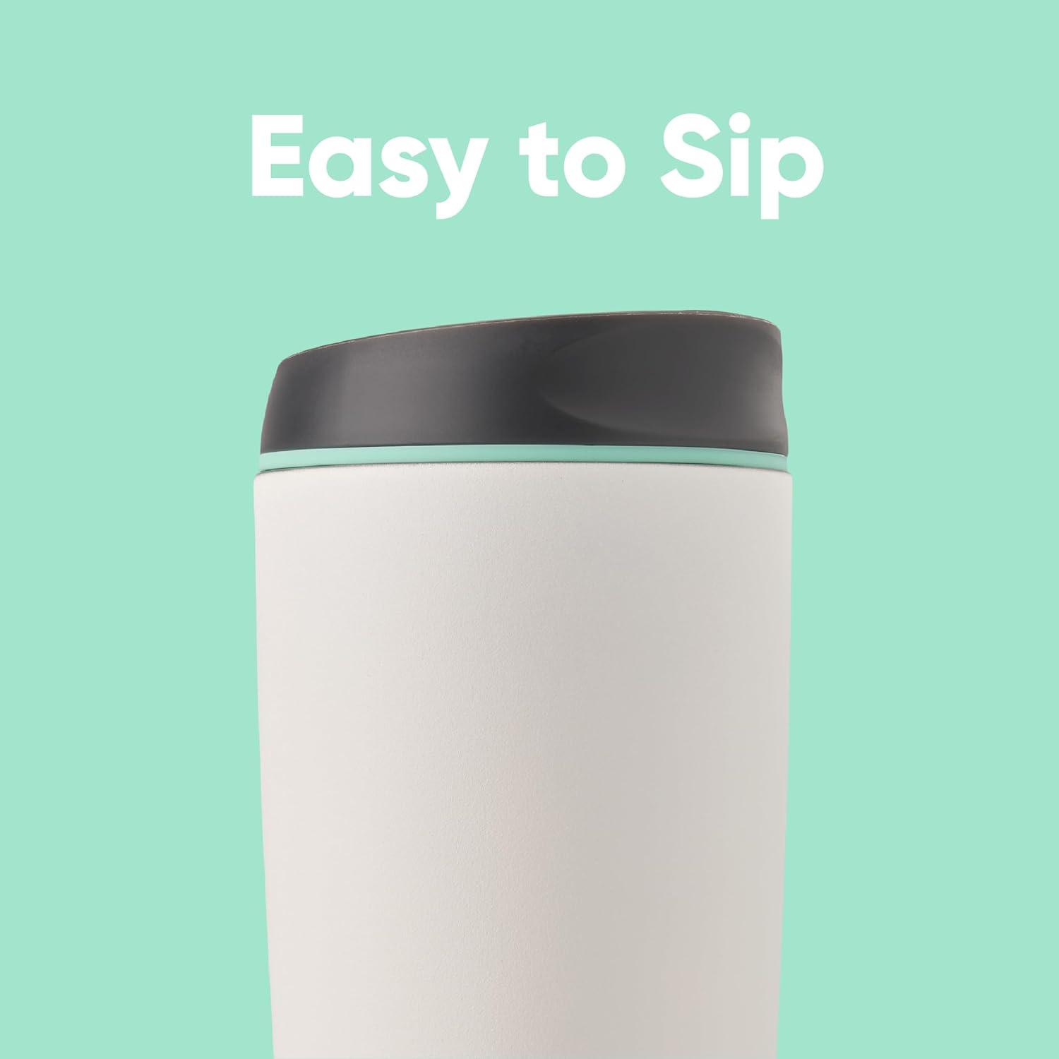 imageOwala SmoothSip Insulated Stainless Steel Coffee Tumbler Reusable Iced Coffee Cup Hot Coffee Travel Mug BPA Free 20 oz Gray CloudscapeCloudscape