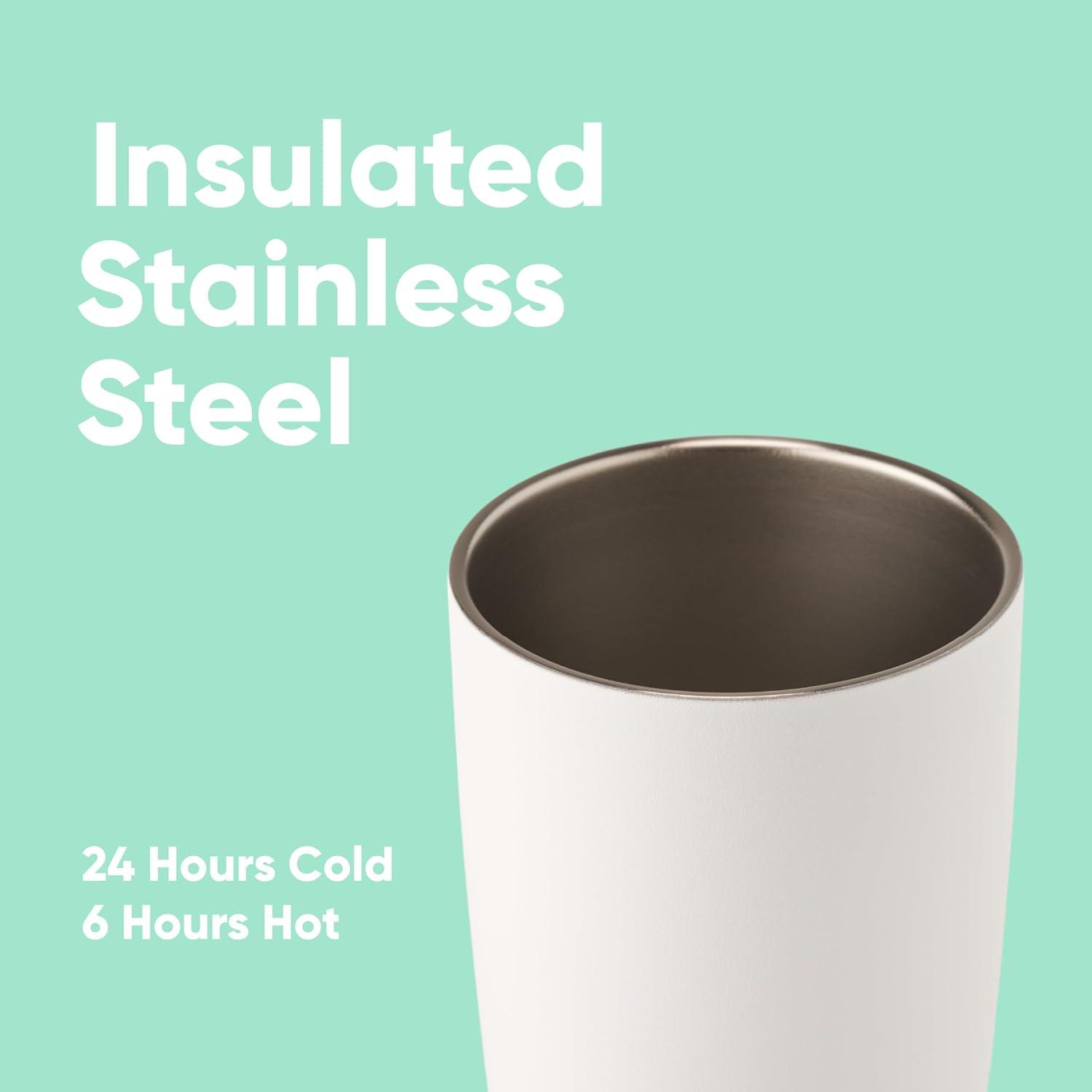 imageOwala SmoothSip Insulated Stainless Steel Coffee Tumbler Reusable Iced Coffee Cup Hot Coffee Travel Mug BPA Free 20 oz Gray CloudscapeCloudscape