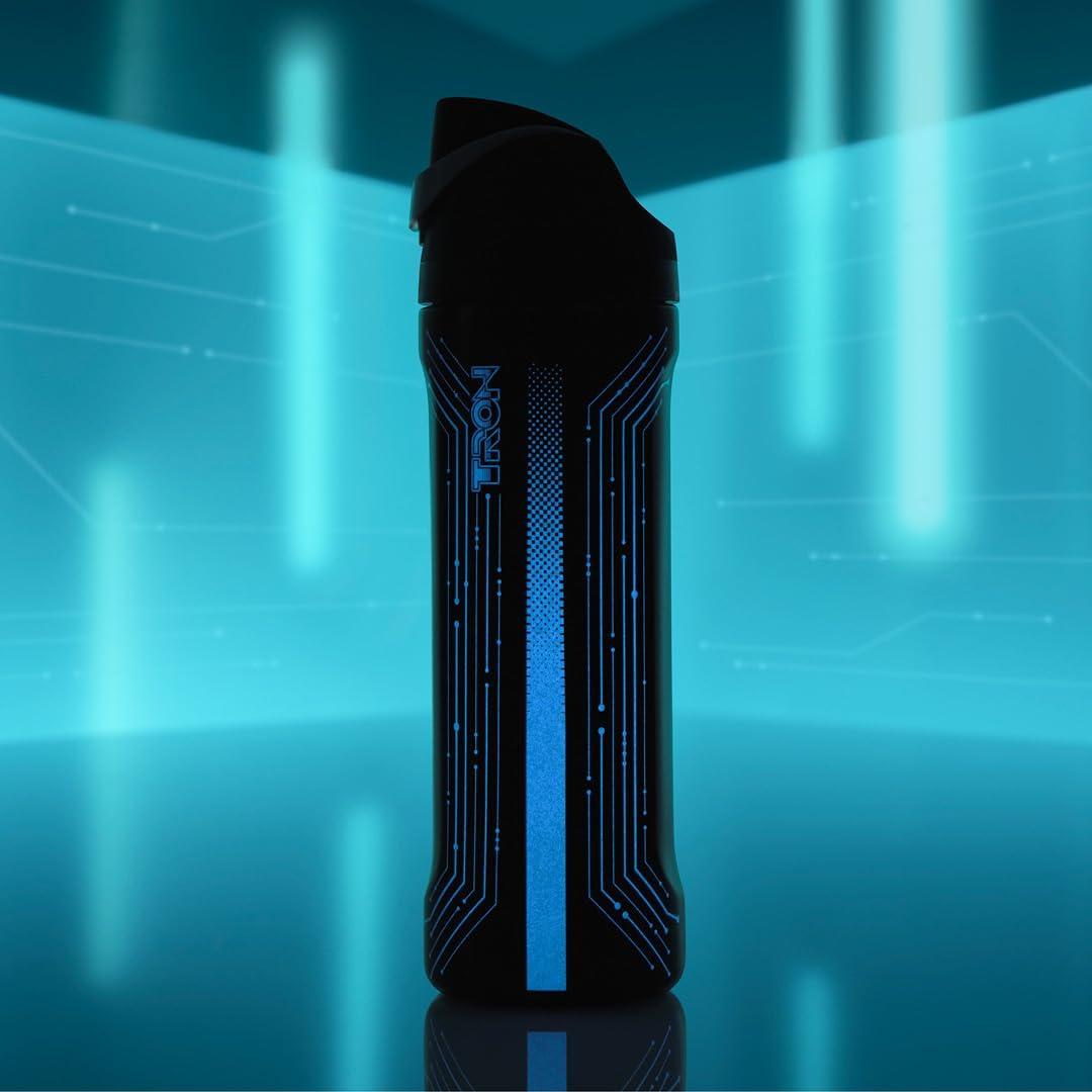 imageOwala Wicked FreeSip Insulated Stainless Steel Water Bottle with Straw for Sports and Travel BPAFree Sports Water Bottle 32 oz Elphaba GreenTron