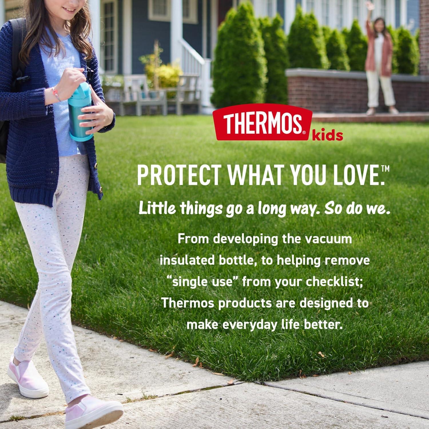 imageTHERMOS FUNTAINER Water Bottle with Straw 12 Ounce Kids Stainless Steel Vacuum Insulated Water Bottle with Lid BlueyBarbie