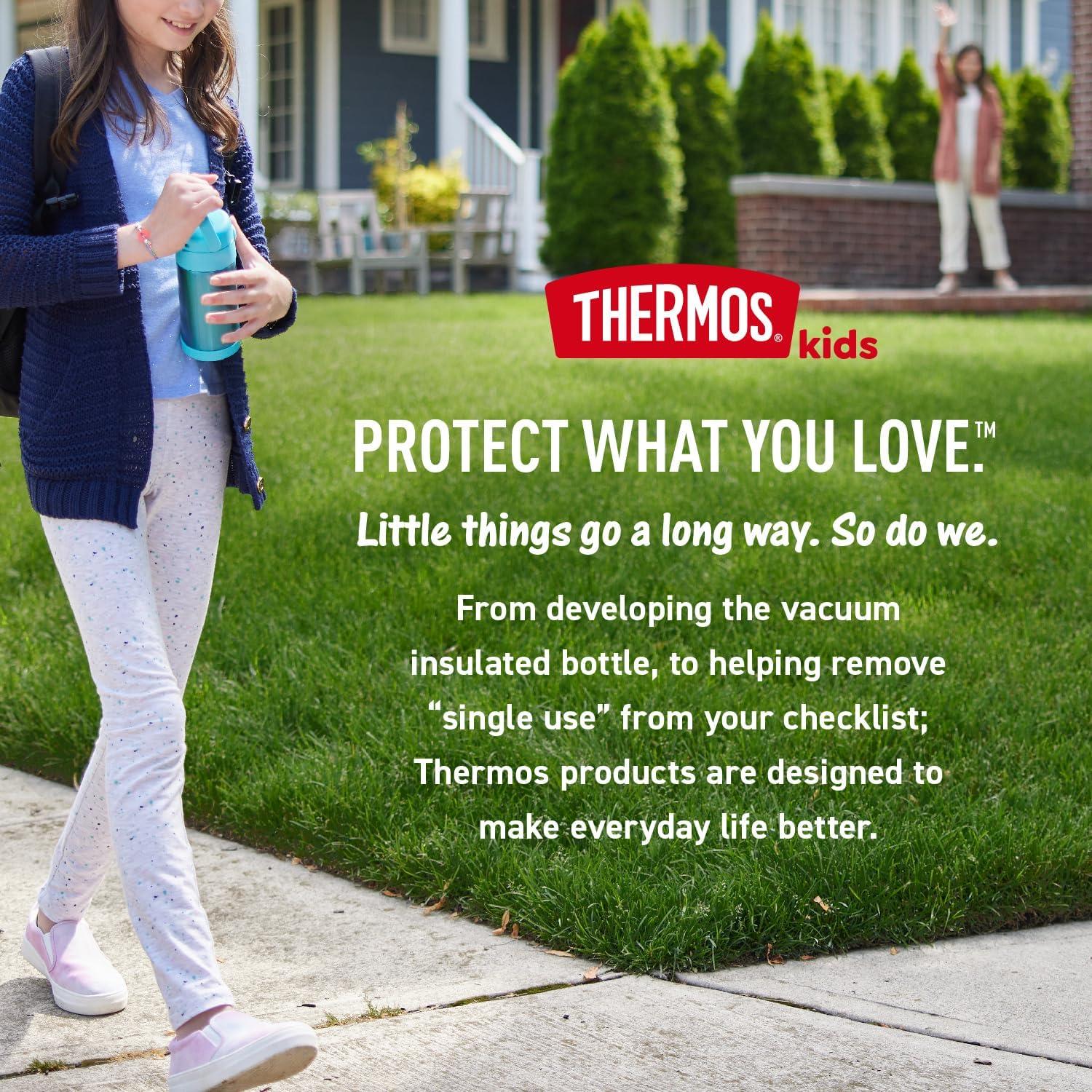 imageTHERMOS FUNTAINER Water Bottle with Straw 12 Ounce Kids Stainless Steel Vacuum Insulated Water Bottle with Lid BlueyPaw Patrol Boy