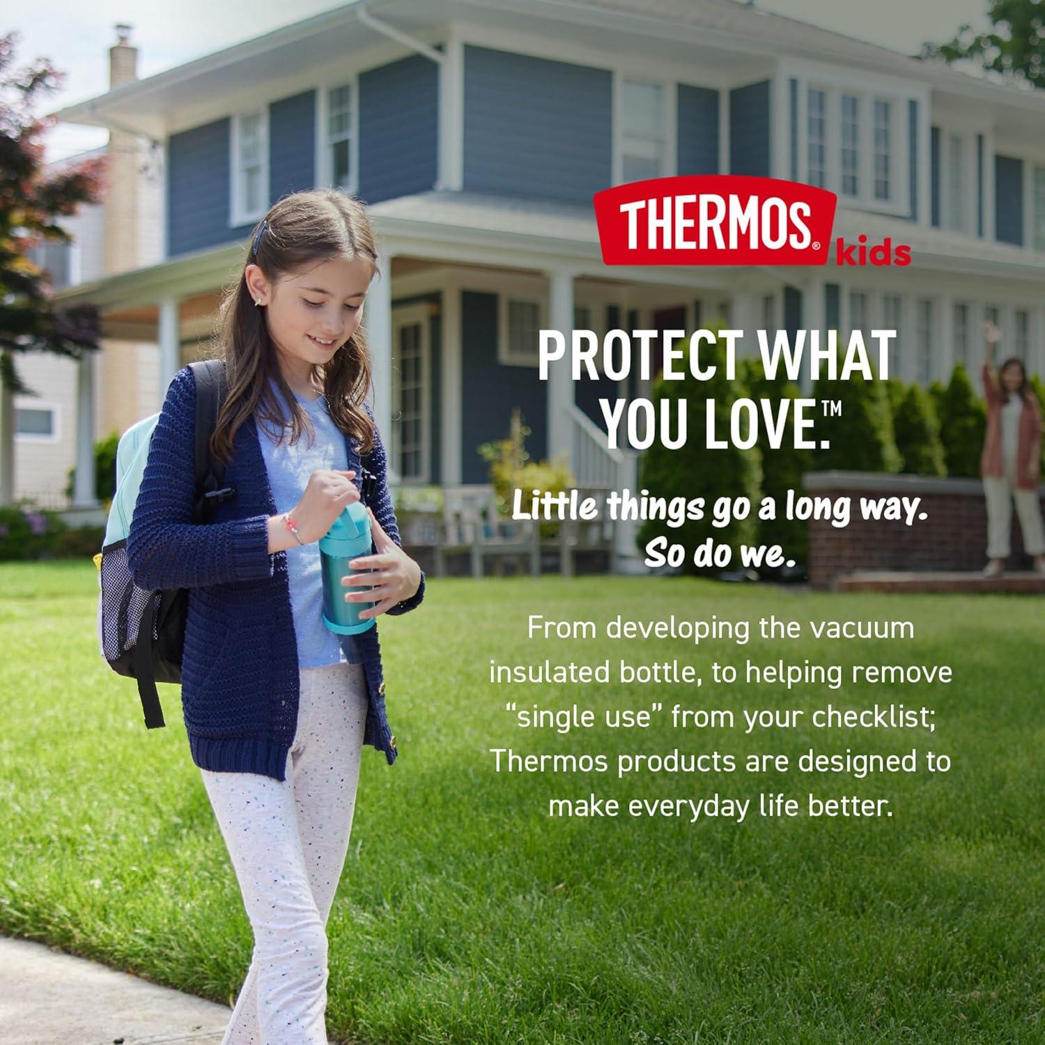 imageTHERMOS FUNTAINER Water Bottle with Straw 12 Ounce Kids Stainless Steel Vacuum Insulated Water Bottle with Lid BlueyPaw Patrol Girl