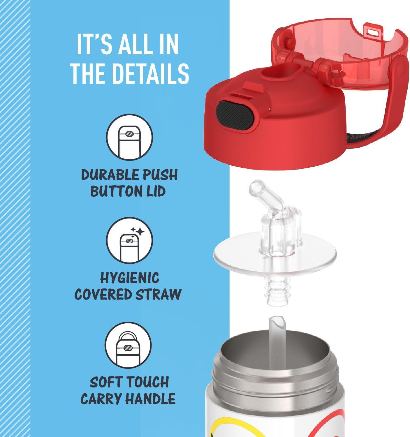 imageTHERMOS FUNTAINER Water Bottle with Straw 12 Ounce Kids Stainless Steel Vacuum Insulated Water Bottle with Lid BlueyPokmon