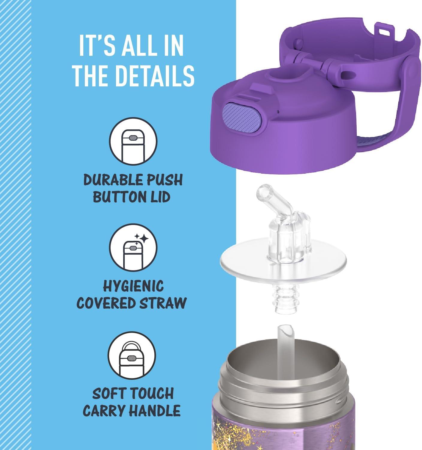 imageTHERMOS FUNTAINER Water Bottle with Straw 12 Ounce Kids Stainless Steel Vacuum Insulated Water Bottle with Lid BlueyWish