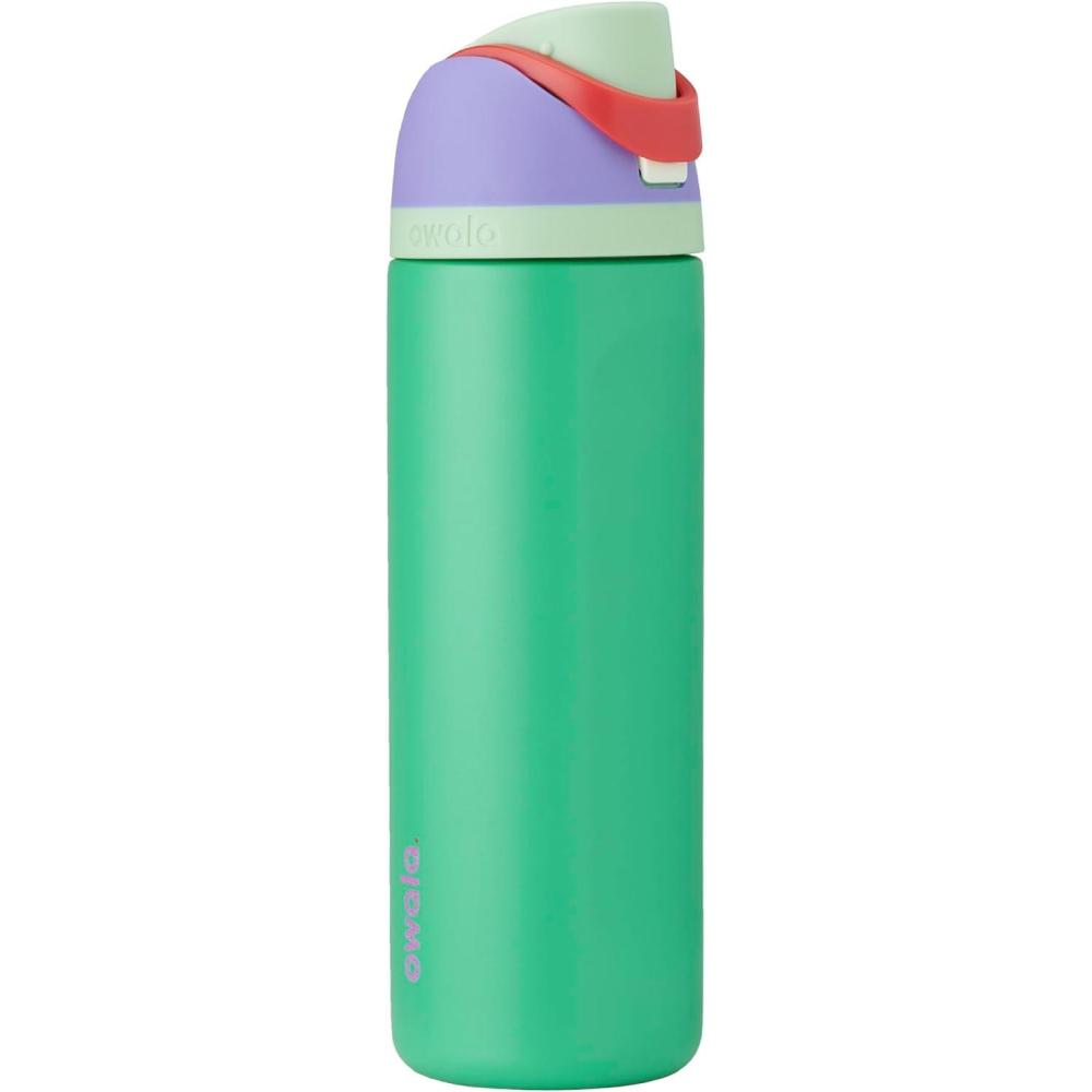 imageOwala Wicked FreeSip Insulated Stainless Steel Water Bottle with Straw for Sports and Travel BPAFree Sports Water Bottle 32 oz Elphaba GreenAriel