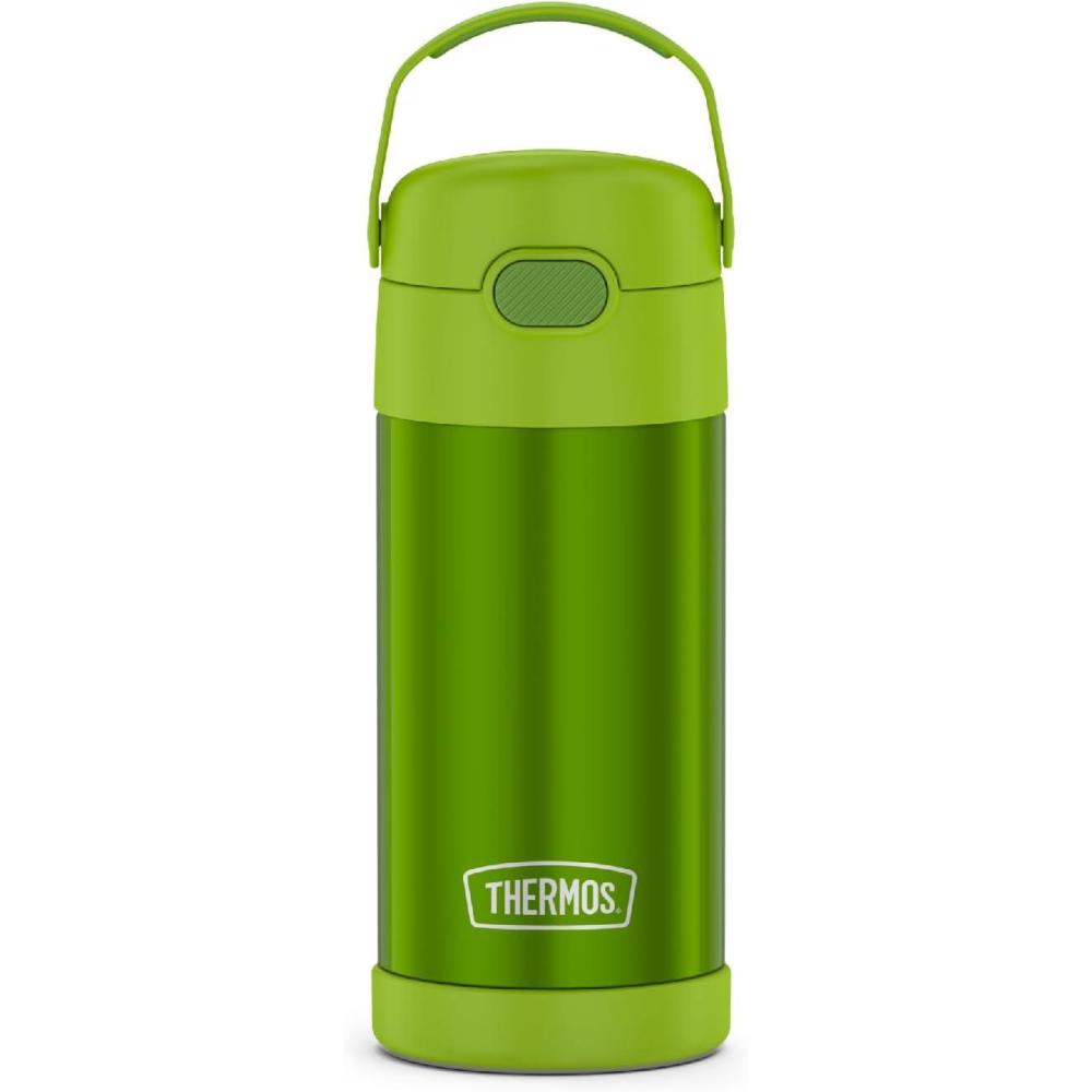 imageTHERMOS FUNTAINER 12 Ounce Stainless Steel Vacuum Insulated Kids Straw Bottle BlueLime