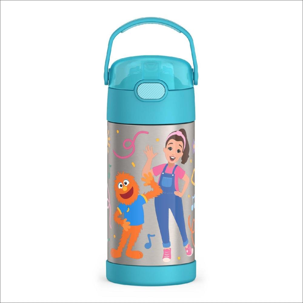 imageTHERMOS FUNTAINER Water Bottle with Straw 12 Ounce Kids Stainless Steel Vacuum Insulated Water Bottle with Lid BlueyMs Rachel