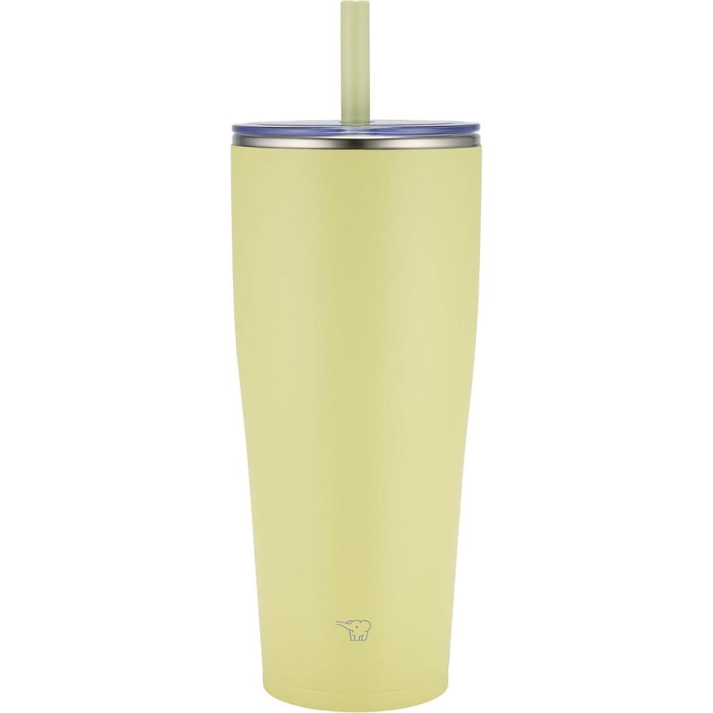 imageZojirushi SXHA89HVM Stainless Tumbler with Straw 30 ounces Mauve PurpleCitron Yellow