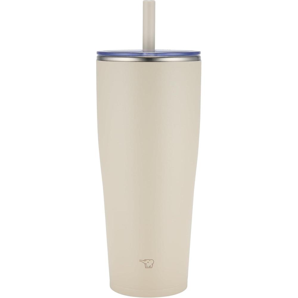 imageZojirushi SXHA89HVM Stainless Tumbler with Straw 30 ounces Mauve PurpleSand Beige
