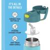 THERMOS FUNTAINER 12 Ounce Stainless Steel Vacuum Insulated Kids Straw Bottle, Blue(Blue/Green)