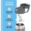 THERMOS FUNTAINER 12 Ounce Stainless Steel Vacuum Insulated Kids Straw Bottle, Blue(Gray)