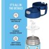 THERMOS FUNTAINER 12 Ounce Stainless Steel Vacuum Insulated Kids Straw Bottle, Blue(Honey Bees)