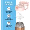 THERMOS FUNTAINER 12 Ounce Stainless Steel Vacuum Insulated Kids Straw Bottle, Blue(Iridescent Rose Gold)