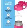 THERMOS FUNTAINER 12 Ounce Stainless Steel Vacuum Insulated Kids Straw Bottle, Blue(Pink Glitter)