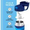 THERMOS FUNTAINER 12 Ounce Stainless Steel Vacuum Insulated Kids Straw Bottle, Blue(Sharks)