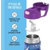 THERMOS FUNTAINER 12 Ounce Stainless Steel Vacuum Insulated Kids Straw Bottle, Blue(Space Unicorn)