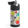 THERMOS FUNTAINER 12 Ounce Stainless Steel Vacuum Insulated Kids Straw Bottle, Blue(Sports)